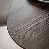 close up image of dark smoked oak veneer finish of tabletop