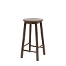 image cut out on white background of smoked oak wooden bar stool