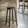 image of rustic smoked oak bar stool