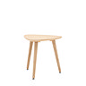 image cut out on white background of triangular light oak side table