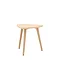 image cut out on white background of triangular light oak side table