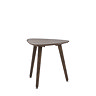 image cut out on white background of dark brown oak triangular side table