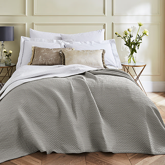Louis Embroidered Quilt Bedspread - Grey main image