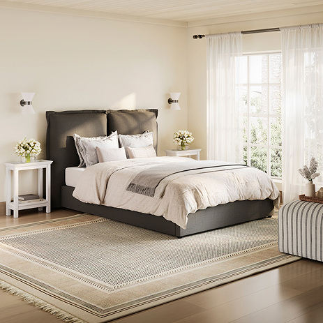 Lucca Linen Blend Pillow Bed - Grey main image