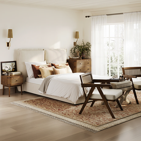 Lucca Linen Blend Pillow Bed - Ivory main image