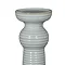 close up on top of ribbed white ceramic candle holder