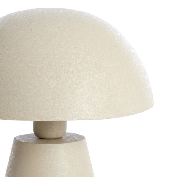 close up image of dome light grey shade of matt lamp