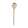 image cut out on white background of faux rattan stake light with beehive shaped top