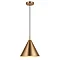 image cut out on white background of antique brass conical ceiling light