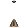 image cut out on white background of antique brass conical ceiling light