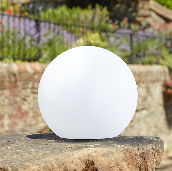 image of orb light on garden step