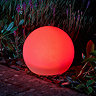 image of garden orb light glowing red