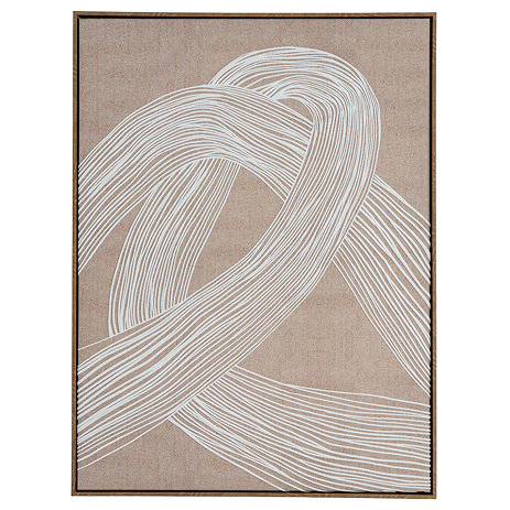 Lunora Line Art in Frame in brown and white