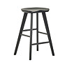 image cut out on white background of black oak bar stool
