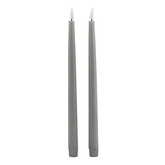 wax dinner candle pair in grey image 1
