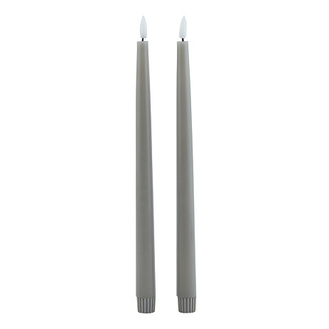 wax dinner candle pair in grey image 1