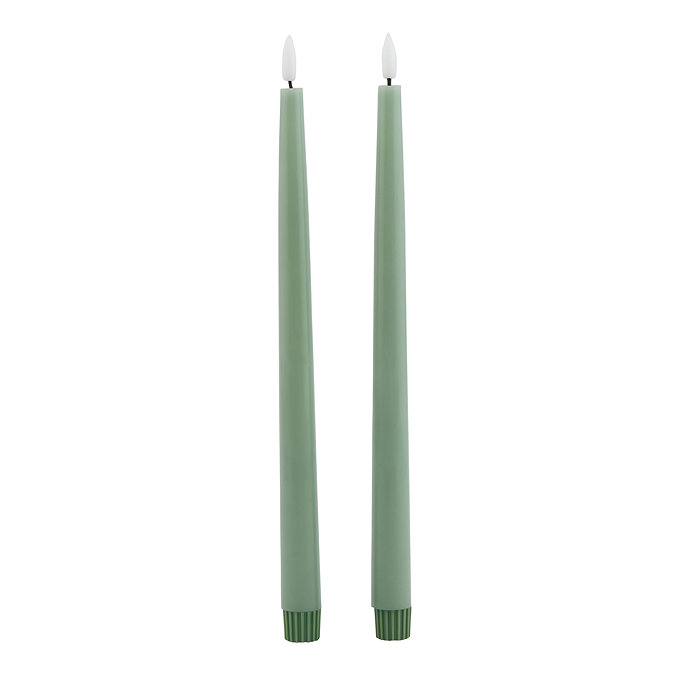 sage led wax dinner candles image 1