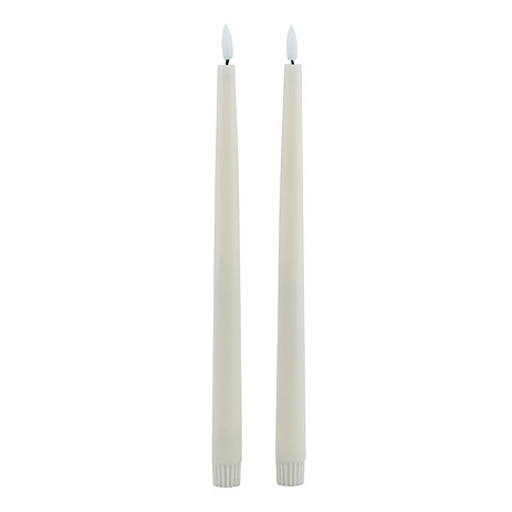 LED Wax dinner candles in taupe image 1