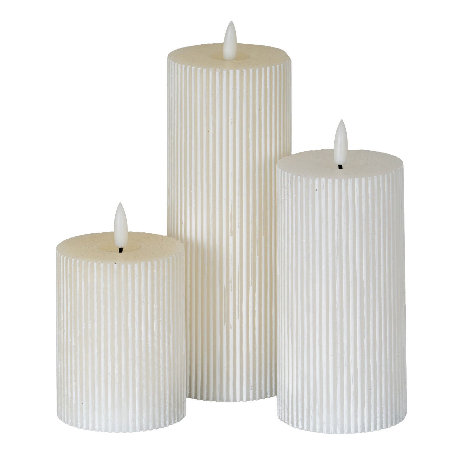 Luxe Collection Texture Ribbed Battery Powered LED Candle | MFI