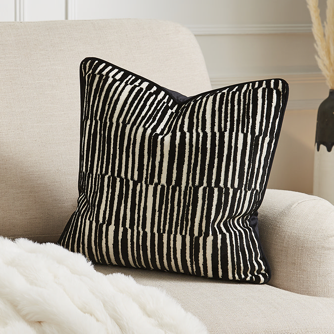 Ada black 43x43cm cushion on settee image 1