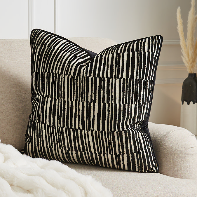 Ada black 55x55 cushion on settee image 1