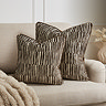 Ada stripe chocolate brown cushion 43x43cm sizes image 2