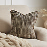 Ada stripe chocolate brown cushion 43x43cm on settee image 
