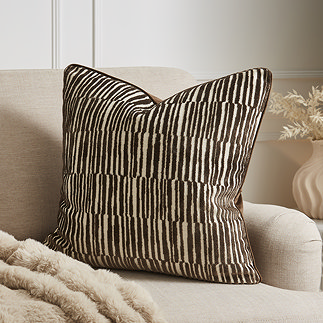 Ada 55x55cm Chocolate cushion on settee image 1