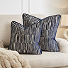 Ada stripe cushion navy size image 2