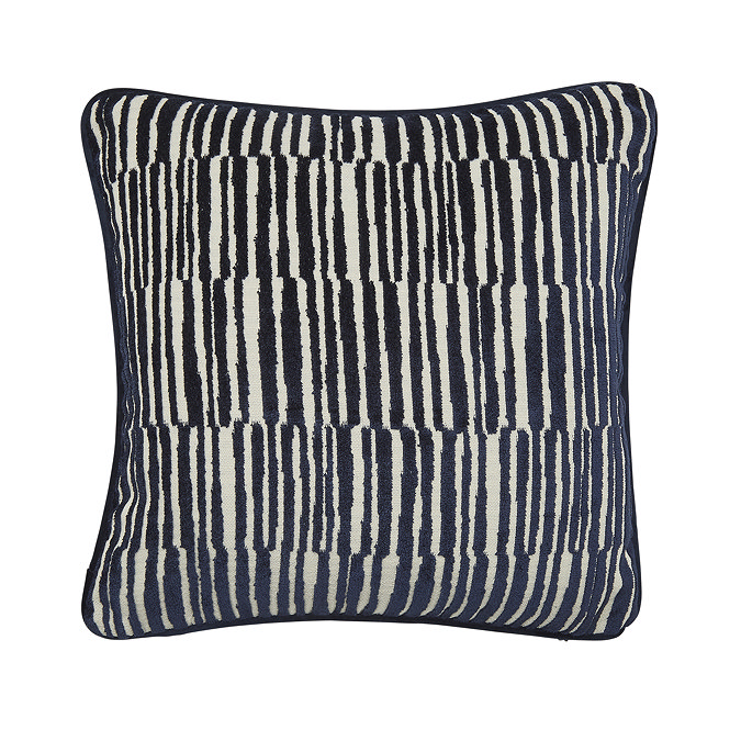 Ada stripe cushion navy front image 3