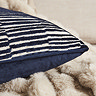 Ada 55x55cm navy cushion close up image 2