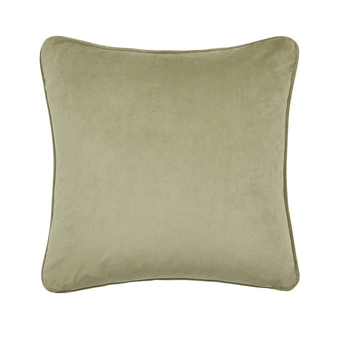 Ada Cut velvet stripe sage cushion 43x43 back image 4
