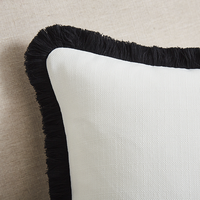 Alessia Fringed Black close up image 2