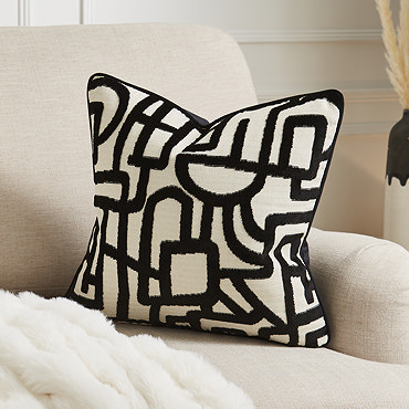 Arabella cushion 43x43 in black front image 2