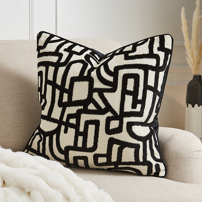 Arabella 55x55 in black on settee image 1