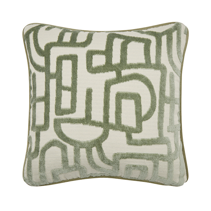 Arabella sage cushion front image 2