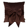 Brown Bow Velvet Cushion