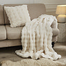 bubble faux fur throw on settee image 2