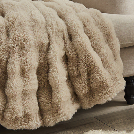 Bubble taupe throw on settee in taupe image 1