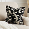 luxury geo 43x43cm black cushion on settee image 1
