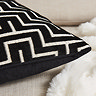 Geo black 55x55cm cushion close up image 2