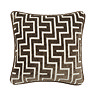 Geo chocolate brown cushion front image 3