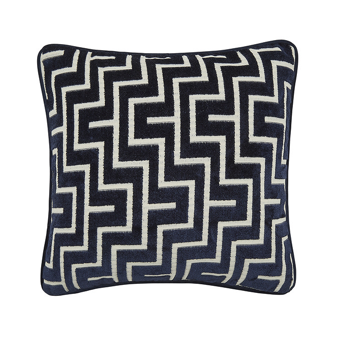 Geo navy 43x43 cushion front image 2