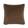 Geo chocolate brown cushion back image 4
