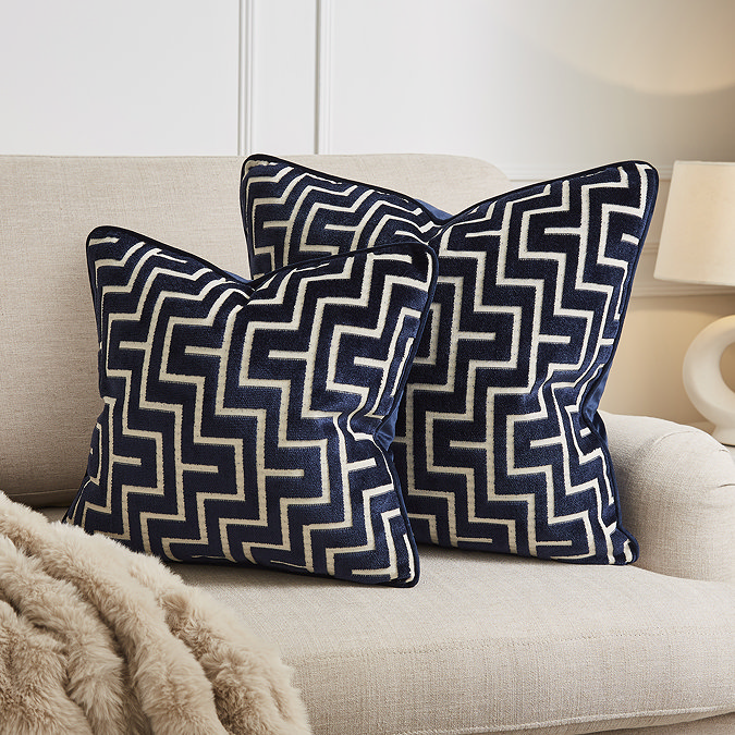 Geo navy 43x43 cushion sizes image 3