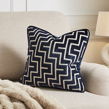 Geo navy 43x43 cushion front image 2