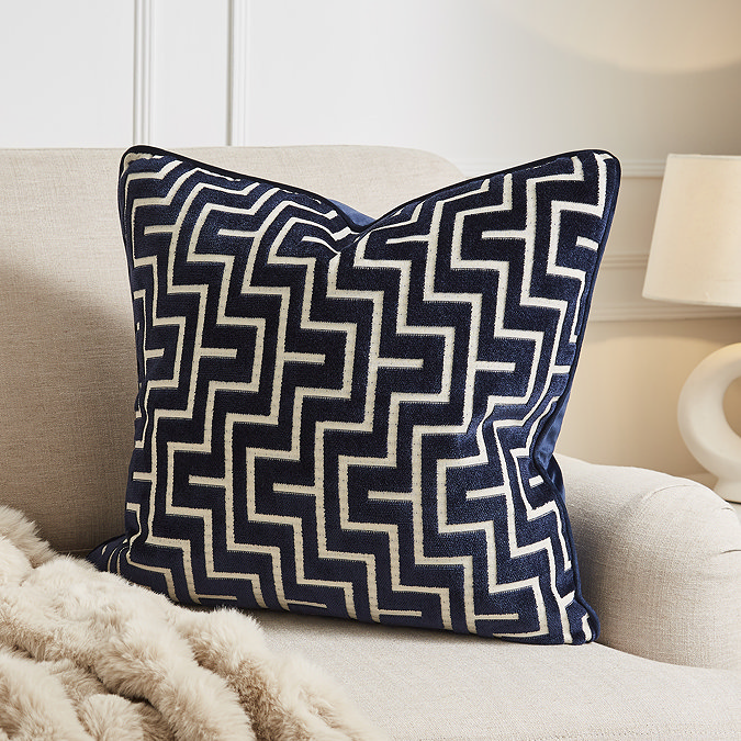 geo navy 55x55cm cushion image 1