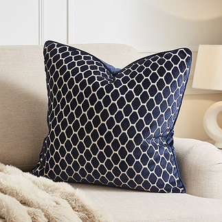 Honeycomb navy 55x55 cushion image 1