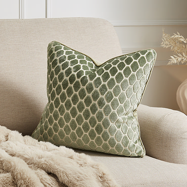 Honeycomb cushion in sage product front image  2