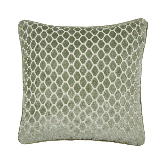 Honeycomb 55x55 sage cushion front image 3